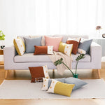 Cushion Cover Cotton-Linen Pompom Trim Hidden Zipper