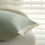 Cushion Cover Cotton-Linen Texture Fringed Edge Invisible Zipper