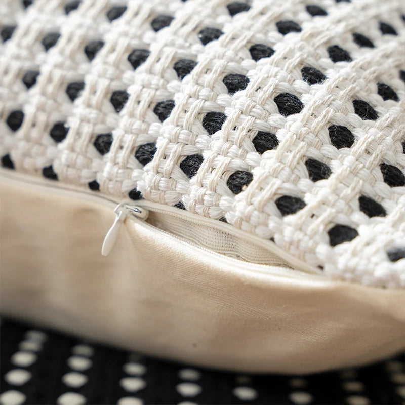 Cushion Cover Cotton-Linen Waffle Weave Concealed Zipper 18x18