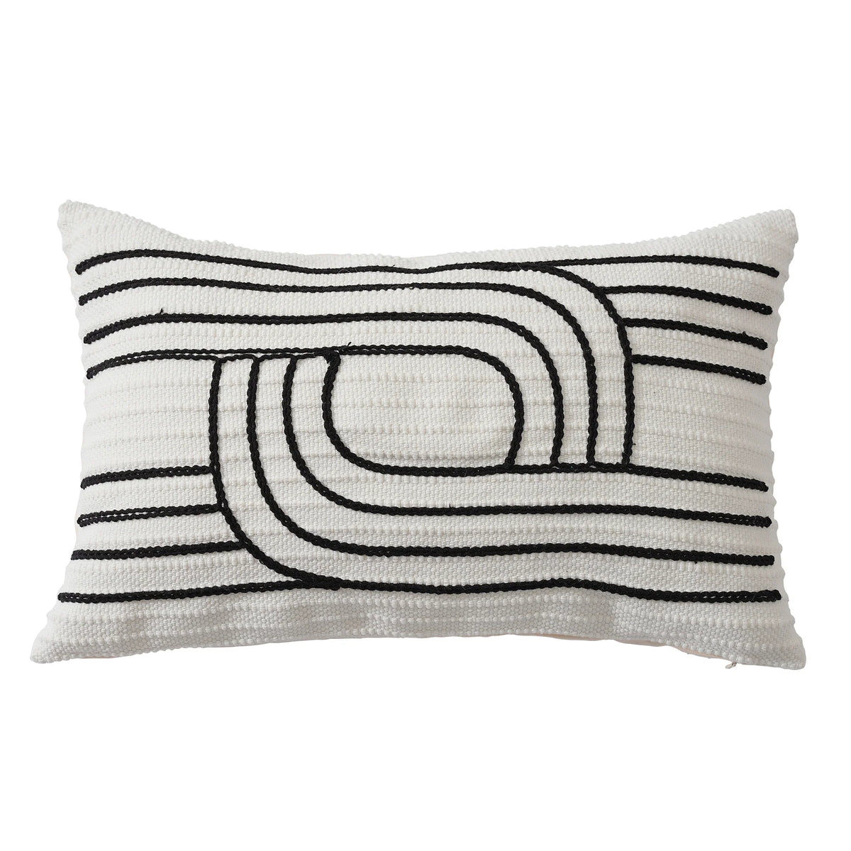 Cushion Cover Embroidered Cotton Blend Concealed Zipper