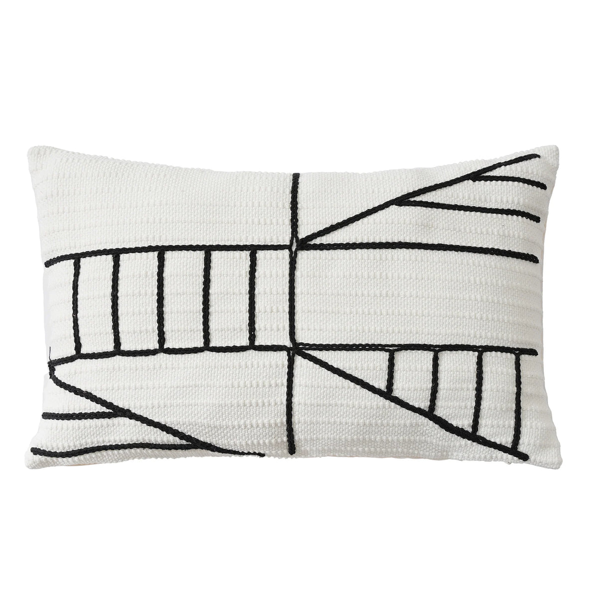 Cushion Cover Embroidered Cotton Blend Concealed Zipper