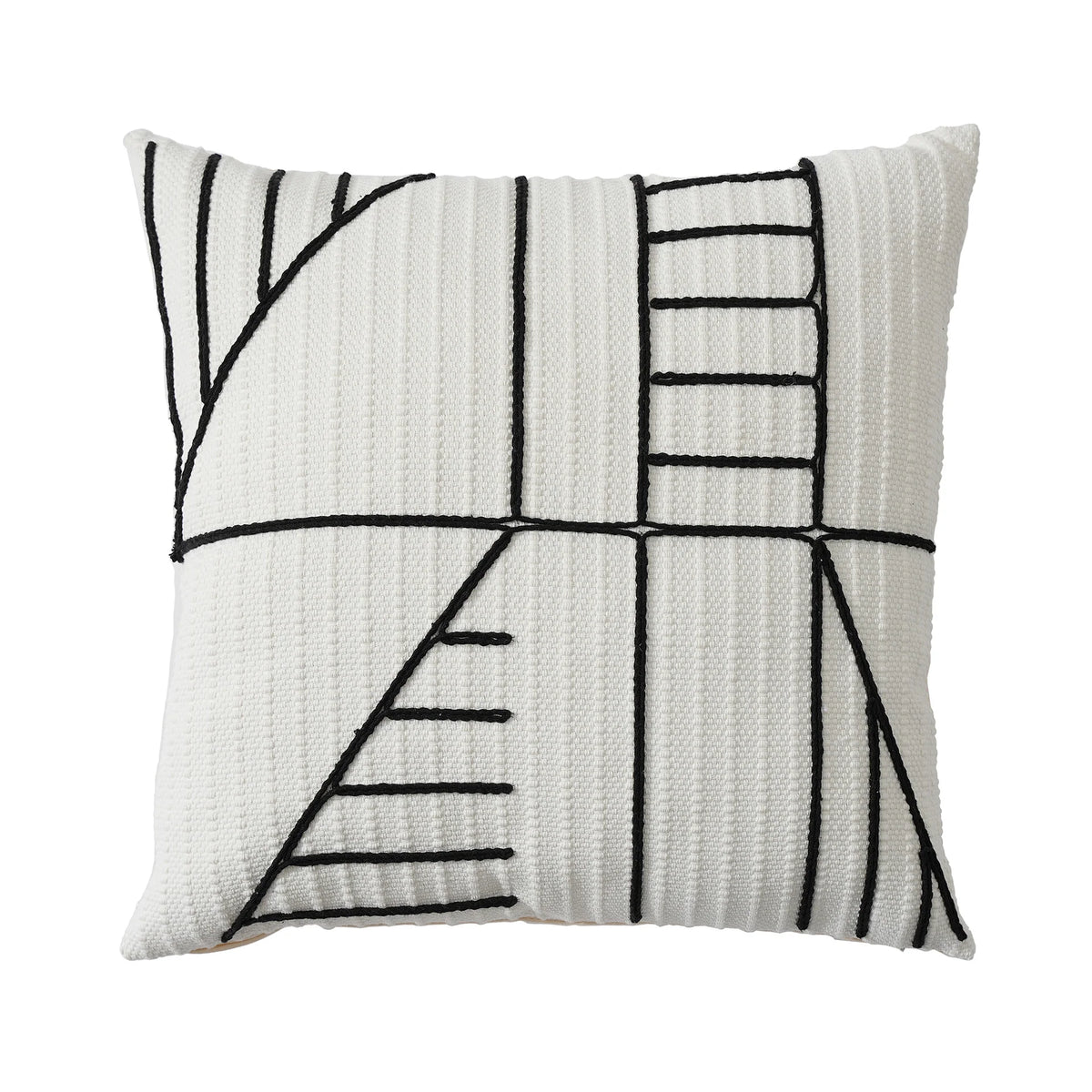 Cushion Cover Embroidered Cotton Blend Concealed Zipper