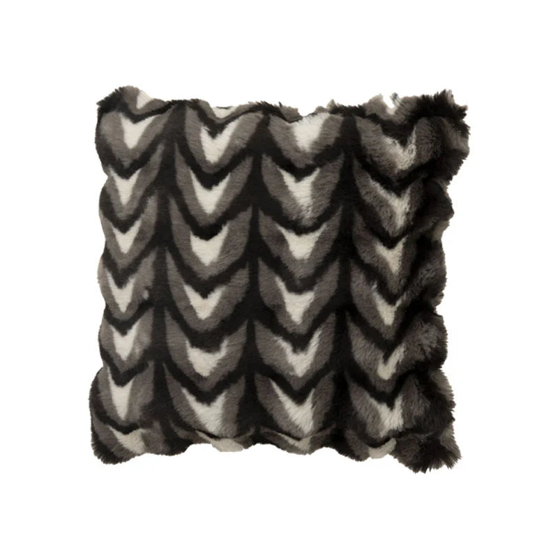 Cushion Cover Faux Fur Chevron Easy-Care