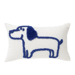 Cushion Cover Fine Cotton Hand-Tufted Dog Motif & Tassels