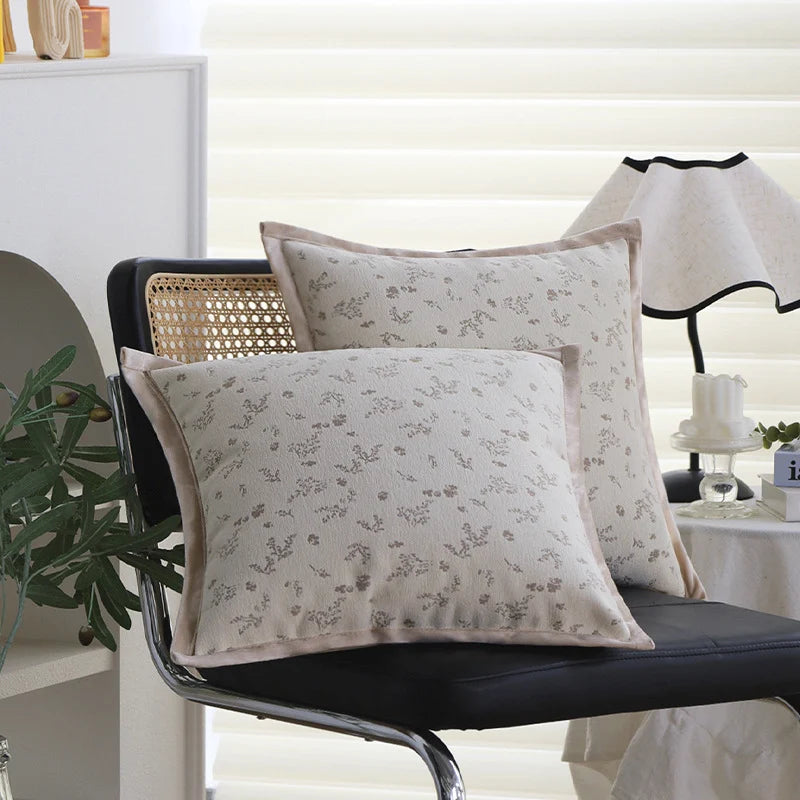 Cushion Cover Floral Jacquard Cotton-Poly Blend Hidden Zipper