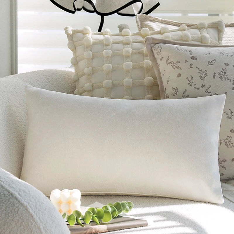 Cushion Cover Floral Jacquard Velvet Trim Machine Washable
