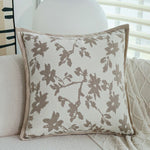Cushion Cover Floral Jacquard Velvet Trim Machine Washable