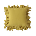Cushion Cover Gathered Ruffle Cotton-Linen 18x18 Machine Washable