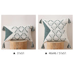 Cushion Cover Geometric Tufted Tassel Corners