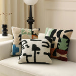 Cushion Cover Hand-Tufted Abstract Cotton Blend Hidden Zipper