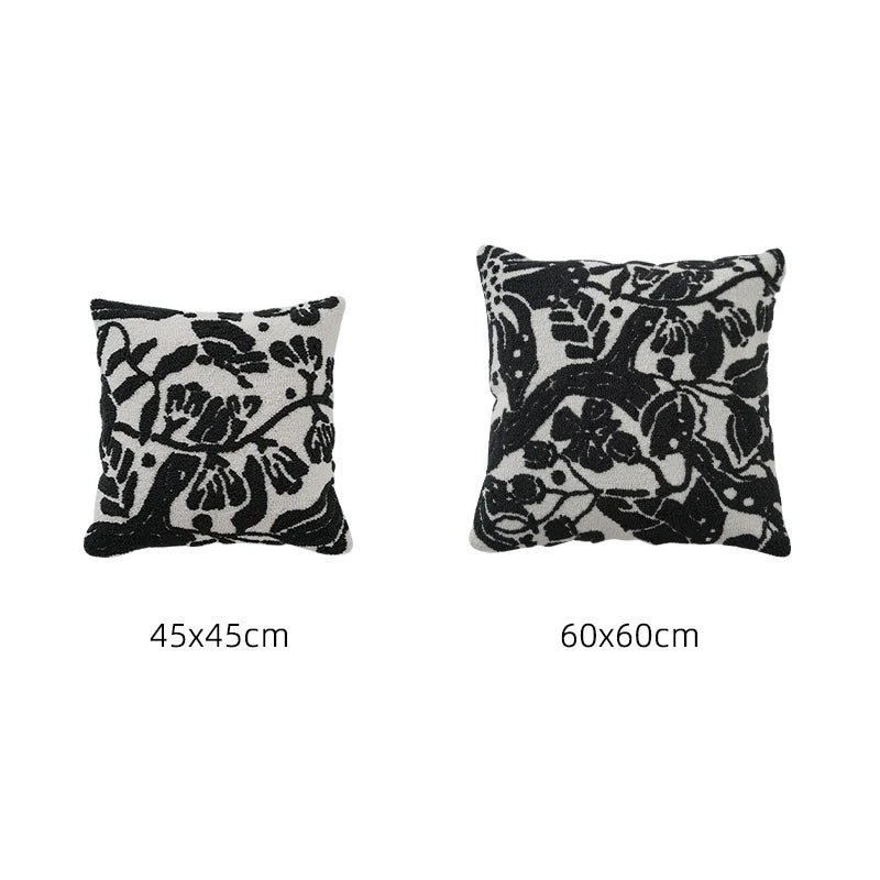 Cushion Cover Hand-Tufted Abstract Cotton Blend Hidden Zipper