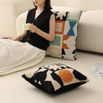 Cushion Cover Hand-Tufted Abstract Cotton Blend Hidden Zipper
