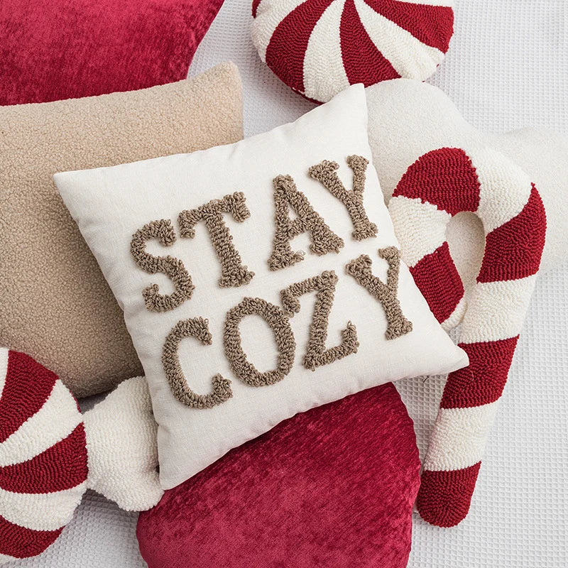 Cushion Cover Hand-Tufted Bouclé Cotton-Linen Blend