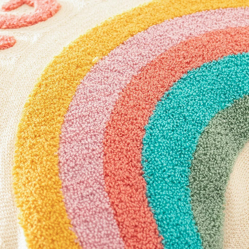 Cushion Cover Hand-Tufted Wave Cotton-Linen Concealed Zipper