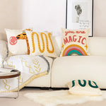 Cushion Cover Hand-Tufted Wave Cotton-Linen Concealed Zipper