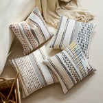 Cushion Cover Handloom Woven & Tufted Cotton-Blend Hidden Zipper