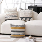 Cushion Cover Handwoven Bouclé Fringe Cotton Blend