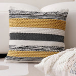 Cushion Cover Handwoven Bouclé Fringe Cotton Blend