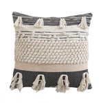 Cushion Cover Handwoven Bouclé Fringe Cotton Blend