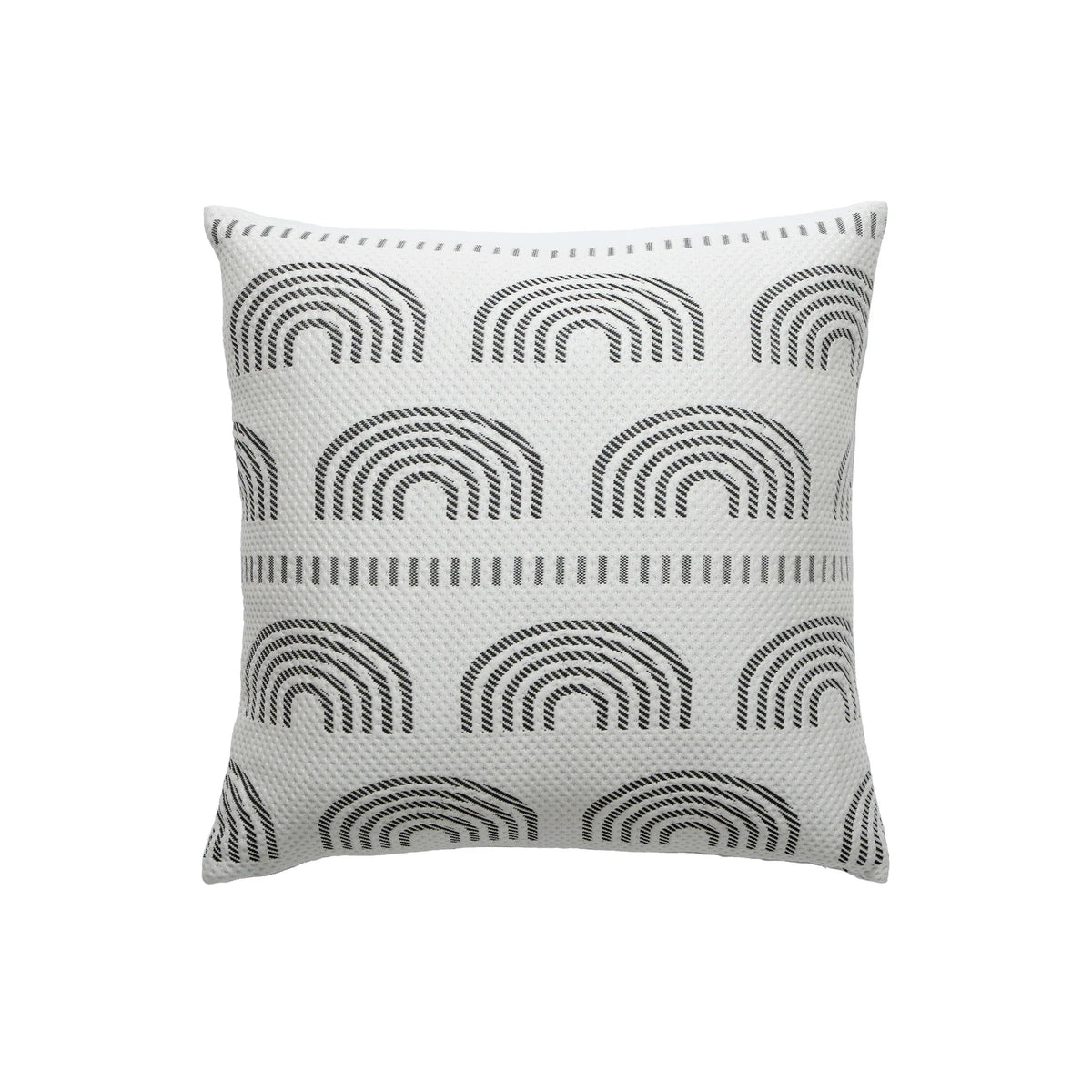 Cushion Cover Jacquard Semicircle Reversible Black & White 18x18