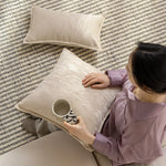 Cushion Cover Jacquard Weave Piped Seam Removable Zip
