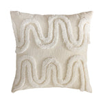 Cushion Cover Leaf Tufting & Tassels Chenille Hidden Zipper