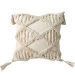Cushion Cover Leaf Tufting & Tassels Chenille Hidden Zipper