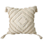 Cushion Cover Leaf Tufting & Tassels Chenille Hidden Zipper
