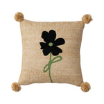 Cushion Cover Linen-Cotton Blend Hand-Stitched Jute 18x18 Inch