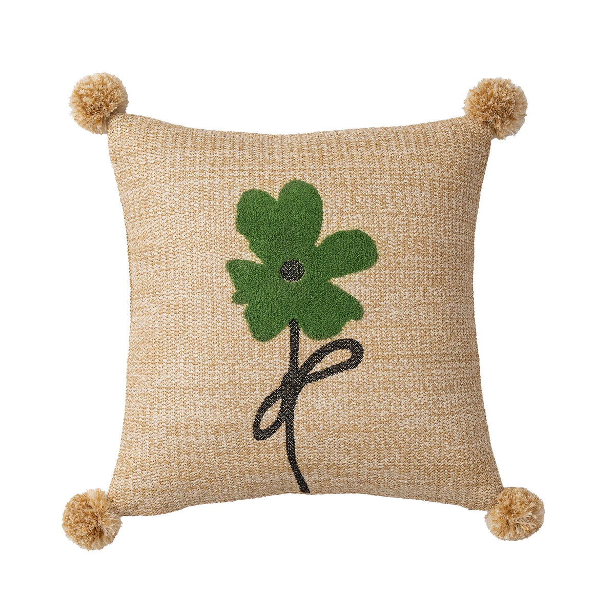 Cushion Cover Linen-Cotton Blend Hand-Stitched Jute 18x18 Inch