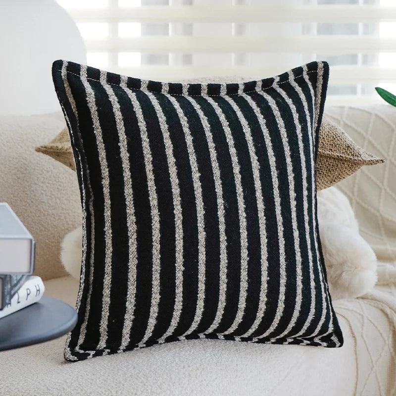 Cushion Cover Linen Look Breathable Invisible Zipper 18x18 Inch