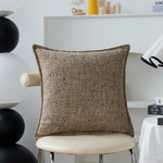 Cushion Cover Linen Look Breathable Invisible Zipper 18x18 Inch