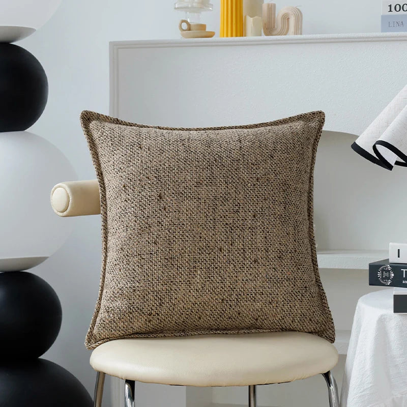Cushion Cover Linen Look Breathable Invisible Zipper 18x18 Inch