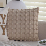 Cushion Cover Linen Look Breathable Invisible Zipper 18x18 Inch