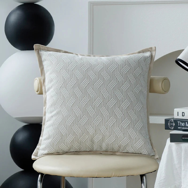 Cushion Cover Linen Look Breathable Invisible Zipper 18x18 Inch