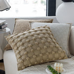 Cushion Cover Linen Look Breathable Invisible Zipper 18x18 Inch