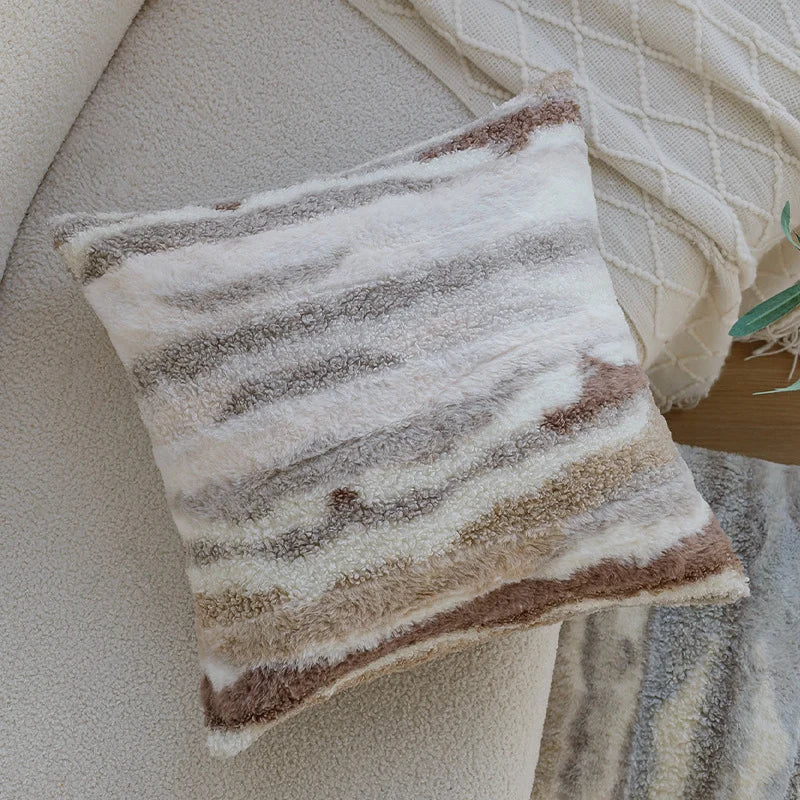 Cushion Cover Linen Look Breathable Invisible Zipper 18x18 Inch