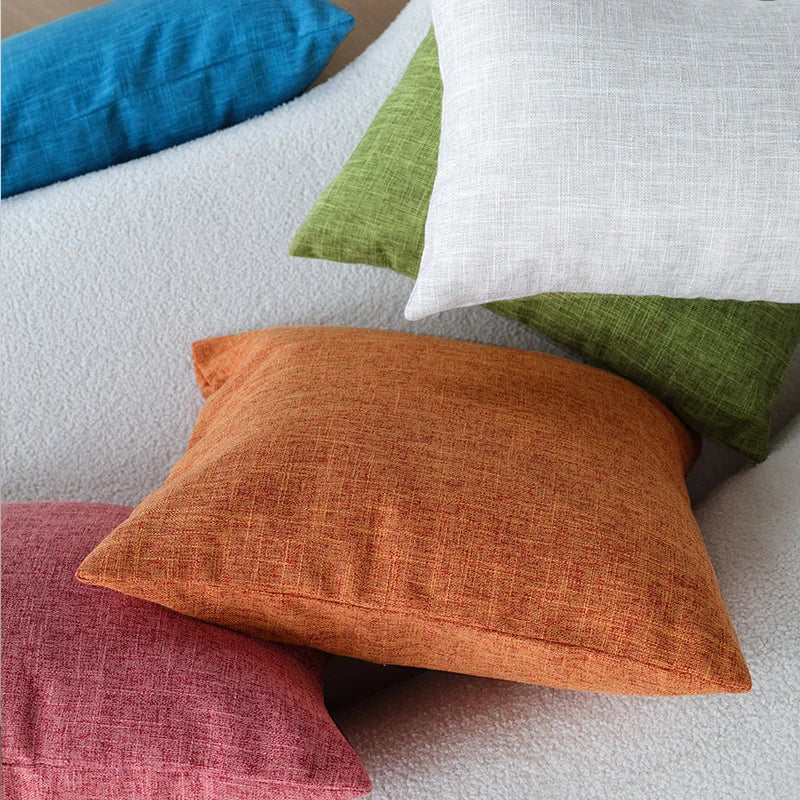 Cushion Cover Linen-Look Crosshatch Concealed Zipper