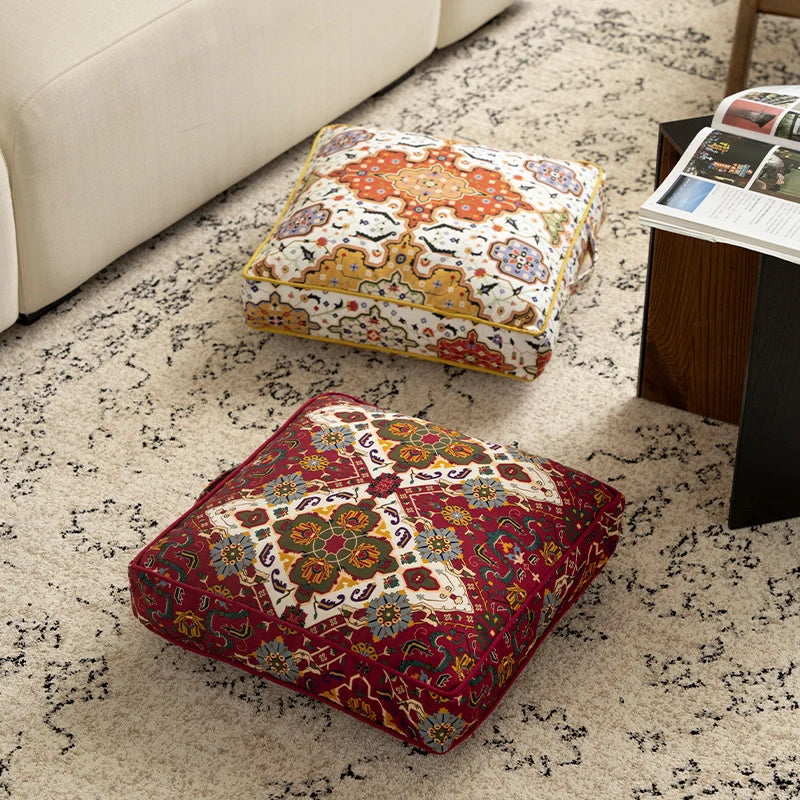 Cushion Cover Oriental Medallion Velvet 17x17 In