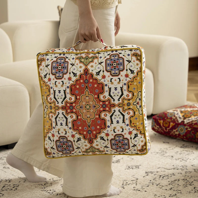 Cushion Cover Oriental Medallion Velvet 17x17 In