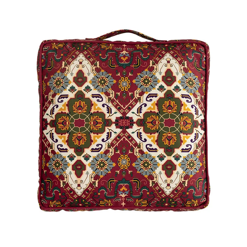 Cushion Cover Oriental Medallion Velvet 17x17 In