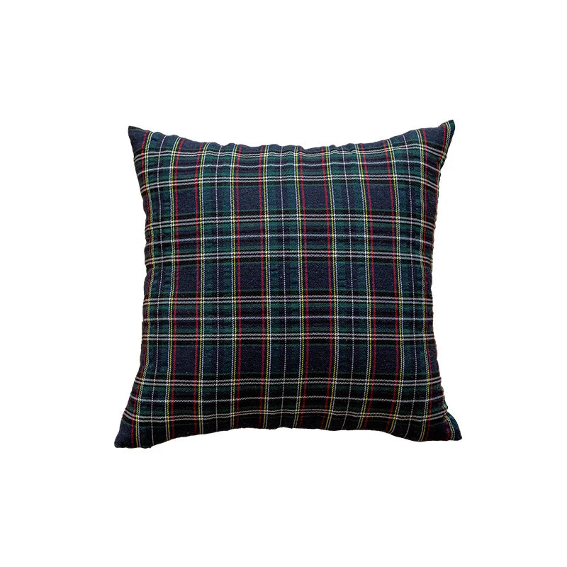 Cushion Cover Plaid Brushed Cotton Flannel Hidden Zipper