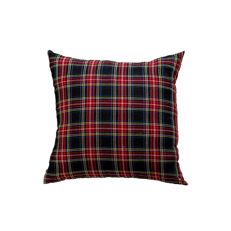 Cushion Cover Plaid Brushed Cotton Flannel Hidden Zipper