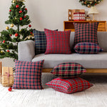 Cushion Cover Plaid Brushed Cotton Flannel Hidden Zipper