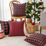 Cushion Cover Plaid Brushed Cotton Flannel Hidden Zipper