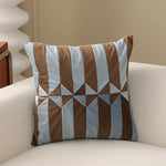 Cushion Cover Pleated Velvet Geometric Concealed Zipper 18x18 Inch