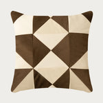Cushion Cover Pleated Velvet Geometric Concealed Zipper 18x18 Inch