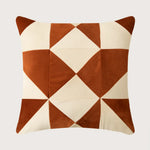 Cushion Cover Pleated Velvet Geometric Concealed Zipper 18x18 Inch