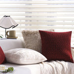 Cushion Cover Quilted Linen-Look Cotton Blend Machine Washable