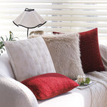 Cushion Cover Quilted Linen-Look Cotton Blend Machine Washable